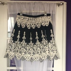Lace Appliqué Mini Skirt